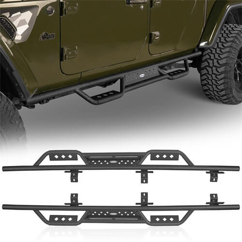 Jeep JT Side Steps Nerf Bars for 2020-2023 Jeep Gladiator - u-Box Offroad  b7001-1s 1