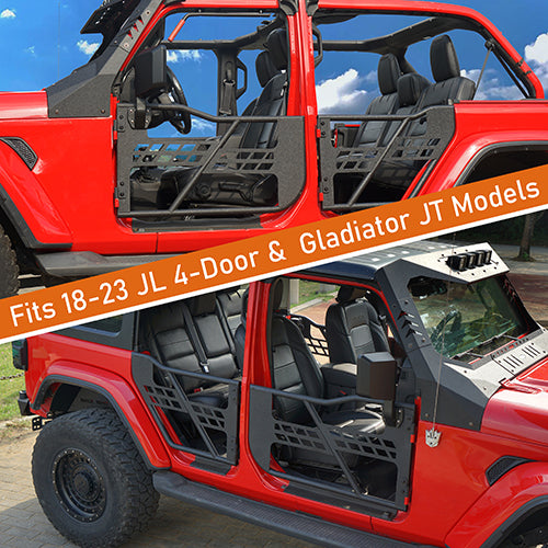 Jeep JT Side Steps & Tubular Half Doors for 2020-2023 Jeep Gladiator 4-Door - u-Box Offroad  BXG.3009+7002 13