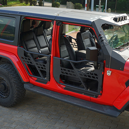 Jeep JT Side Steps & Tubular Half Doors for 2020-2023 Jeep Gladiator 4-Door - u-Box Offroad  BXG.3009+7002 4