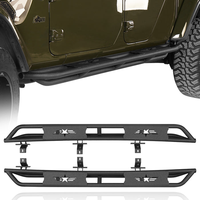 Jeep Gladiator Side Steps Star Tubular Running Bards for 2020-2023 Jeep Gladiator - u-Box Offroad b7002s  BXG.7002 1