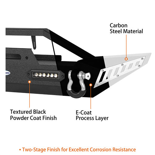 Jeep TJ Front and Rear Bumper Combo for 1987-2006 Jeep Wrangler TJ YJ u-Box BXG.1009+BXG.1011 12