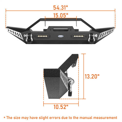 Jeep TJ Front and Rear Bumper Combo for 1987-2006 Jeep Wrangler TJ YJ u-Box BXG.1009+BXG.1011 17