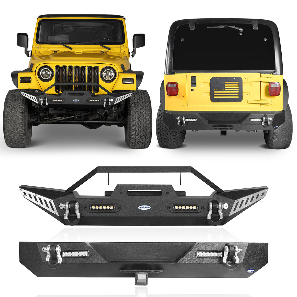 Jeep TJ Front and Rear Bumper Combo for 19872006 Jeep Wrangler TJ YJ
