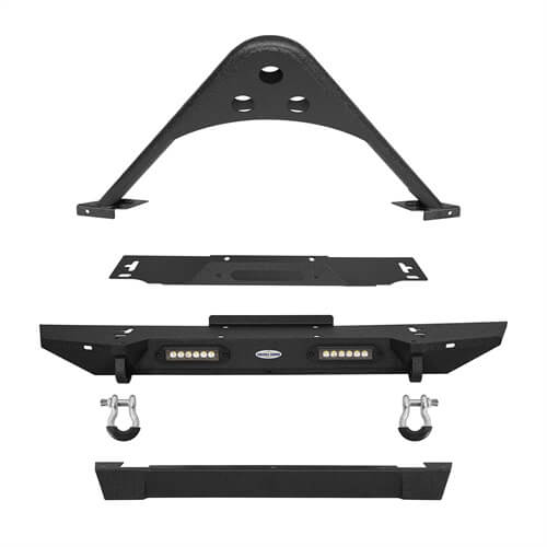 Jeep TJ Front and Rear Bumper Combo Stinger Stubby Front Bumper and Explorer Rear Bumper for Jeep Wrangler TJ YJ 1987-2006 u-Box BXG.1013+BXG.1010 10