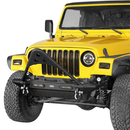 Jeep TJ Front and Rear Bumper Combo Stinger Stubby Front Bumper and Explorer Rear Bumper for Jeep Wrangler TJ YJ 1987-2006 u-Box BXG.1013+BXG.1010 3