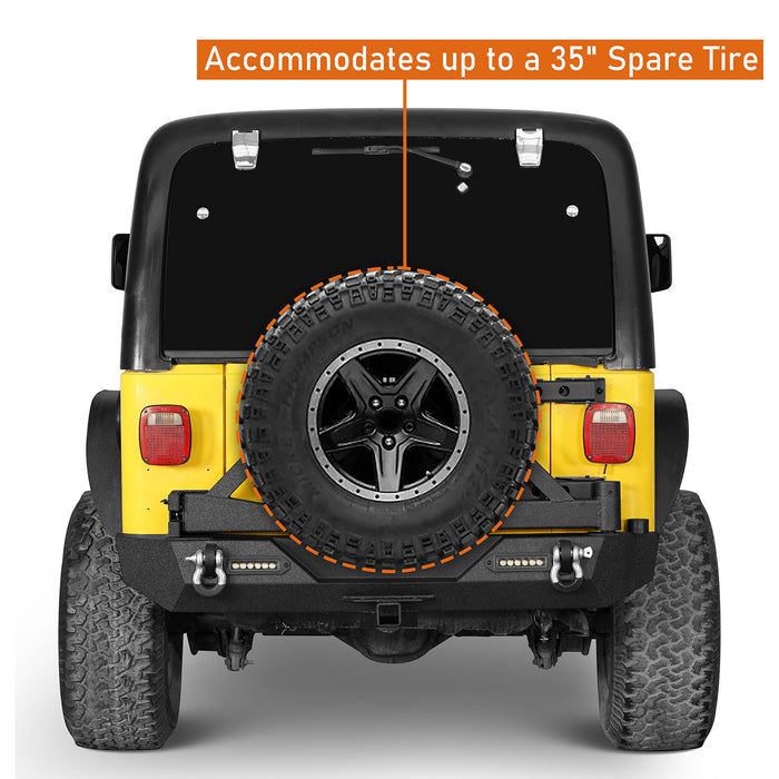 Jeep TJ Front and Rear Bumper Combo with Tire Carrier Blade Master for Jeep Wrangler YJ TJ 1987-2006 u-Box BXG.1010+BXG.1011 11