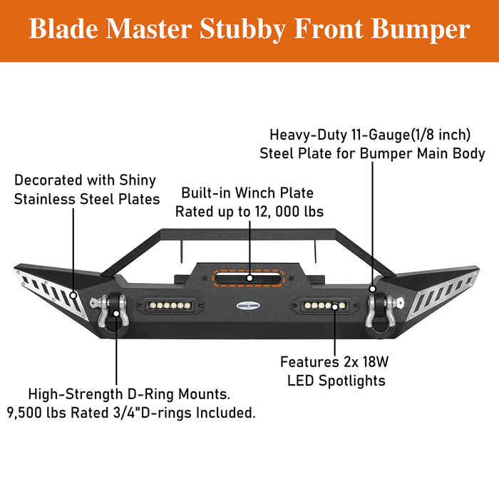 Jeep TJ Front and Rear Bumper Combo with Tire Carrier Blade Master for Jeep Wrangler YJ TJ 1987-2006 u-Box BXG.1010+BXG.1011 12