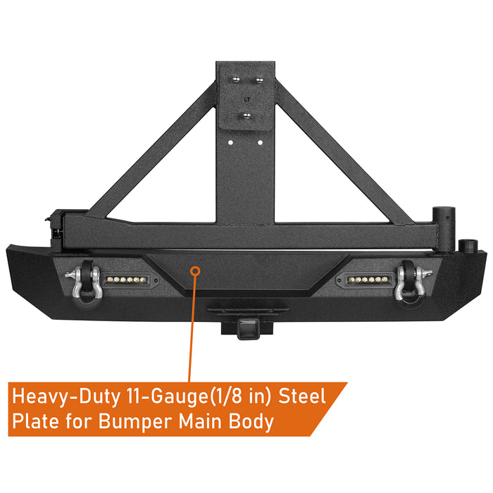 Jeep TJ Front and Rear Bumper Combo with Tire Carrier Blade Master for Jeep Wrangler YJ TJ 1987-2006 u-Box BXG.1010+BXG.1011 14