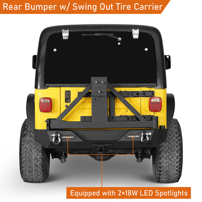 Jeep TJ Front and Rear Bumper Combo with Tire Carrier Blade Master for Jeep Wrangler YJ TJ 1987-2006 u-Box BXG.1010+BXG.1011  9