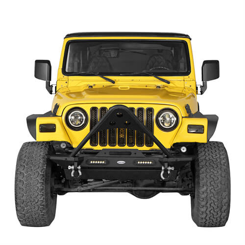 Hooke Road Jeep TJ Stinger Front Bumper and Different Trail Rear Bumper Combo for Jeep Wrangler TJ YJ 1987-2006 u-Box BXG.1013+BXG.1009 4