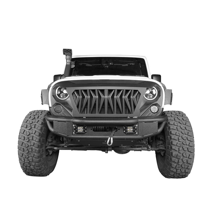 Hooke Road Opar Lotus Tubular Front Bumper & Different Trail Rear Bumper Combo Kit for 2007-2018 Jeep Wrangler JK JKU u-Box BXG.2032+BXG.2030 4