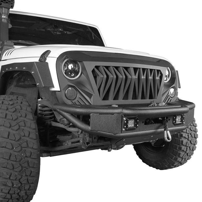 Hooke Road Opar Lotus Tubular Front Bumper & Different Trail Rear Bumper Combo Kit for 2007-2018 Jeep Wrangler JK JKU u-Box BXG.2032+BXG.2030 5