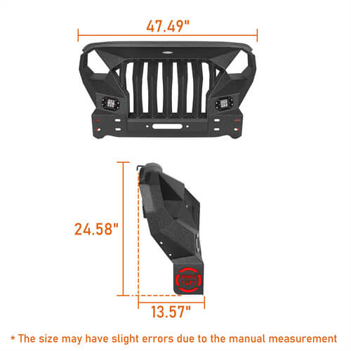 Front Bumper w/Grille Guard &  Winch plate for 2007-2018 Jeep Wrangler JK- u-Box Offroad BXG.2038 14