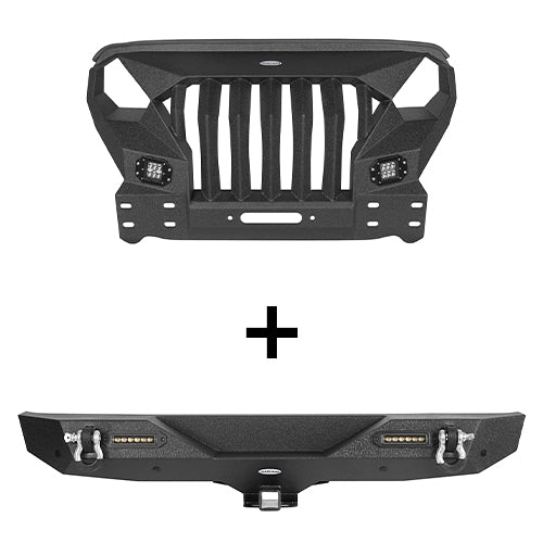 Jeep JL Mad Max Front Bumper & Rear Bumper for 2018-2023 Jeep Wrangler JL - u-Box Offroad u-Box BXG.3003+3021 2