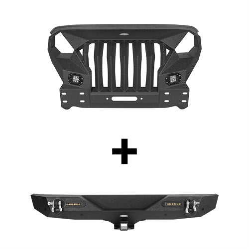 Jeep JL Mad Max Front Bumper & Rear Bumper for 2018-2023 Jeep Wrangler JL  u-Box BXG.3020+BXG.3003 2