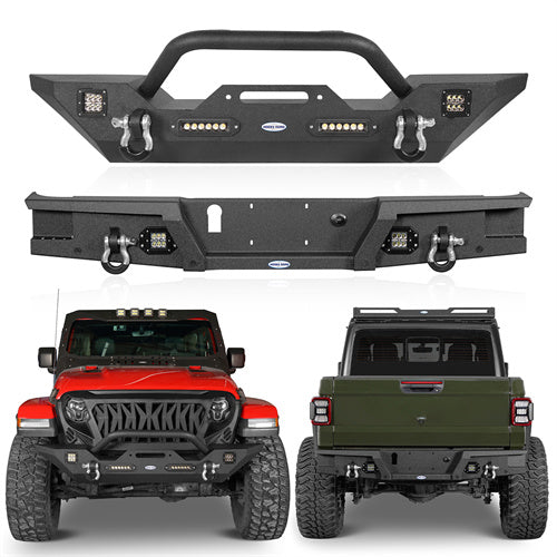 Jeep JT Mid Width Front Bumper & Rear Bumper for 2020-2024 Jeep Gladiator - u-Box Offroad  b30187003 3