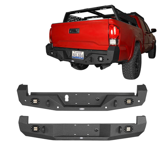 Rear Bumper w/Lights & Licence Plate Mount for 2005-2023 Toyota Tacoma - u-Box Offroad B40114200S 1