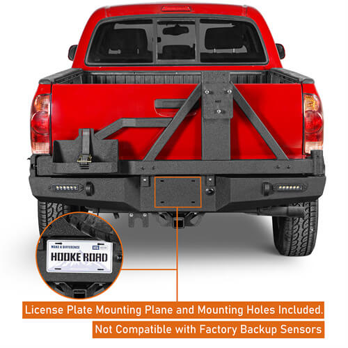 Rear Bumper w/Tire Carrier, Jerry Can Holder for 2005-2015 Toyota Tacoma - u-Box Offroad b4013s 11