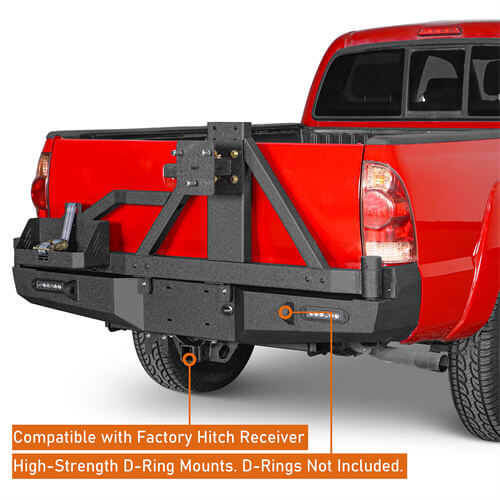 Rear Bumper w/Tire Carrier, Jerry Can Holder for 2005-2015 Toyota Tacoma - u-Box Offroad b4013s 12