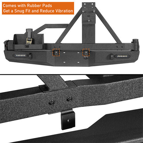 Rear Bumper w/Tire Carrier, Jerry Can Holder for 2005-2015 Toyota Tacoma - u-Box Offroad b4013s 17