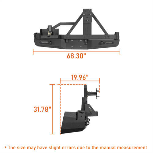 Rear Bumper w/Tire Carrier, Jerry Can Holder for 2005-2015 Toyota Tacoma - u-Box Offroad b4013s 23