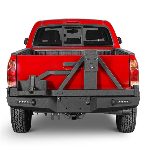 Rear Bumper w/Tire Carrier, Jerry Can Holder for 2005-2015 Toyota Tacoma - u-Box Offroad b4013s 4