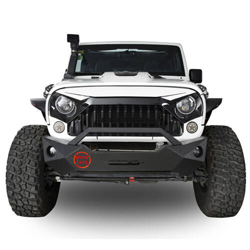 Rock Crawler Front Bumper & Different Trail Rear Bumper Combo Kit for 2007-2018 Jeep Wrangler JK JKU  u-Box BXG.2055+BXG.2030 4