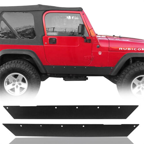 Jeep TJ Textured Steel Rock Slider Rock Guard Body Armor for 1997-2006 Jeep Wrangler TJ - u-Box Offroad b1021 2