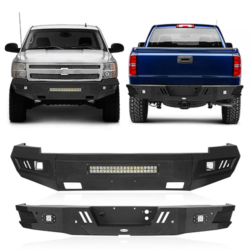 Chevrolet Silverado Front & Rear Bumper for 2007-2013 Chevy Silverado 1500 - u-Box Offroad BXG.9021+9025 1