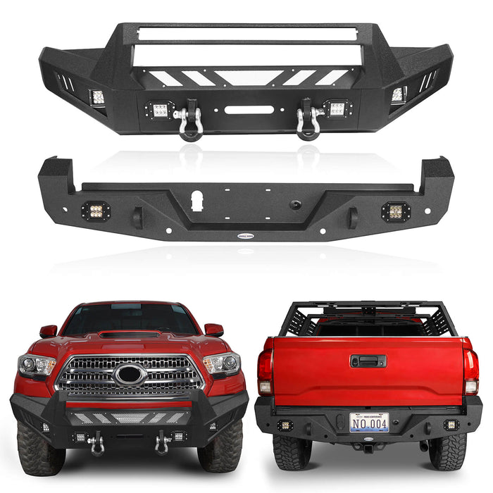 Tacoma Front & Rear Bumpers Combo for 2016-2023 Toyota Tacoma 3rd Gen - u-Box Offroad b42014200s 1