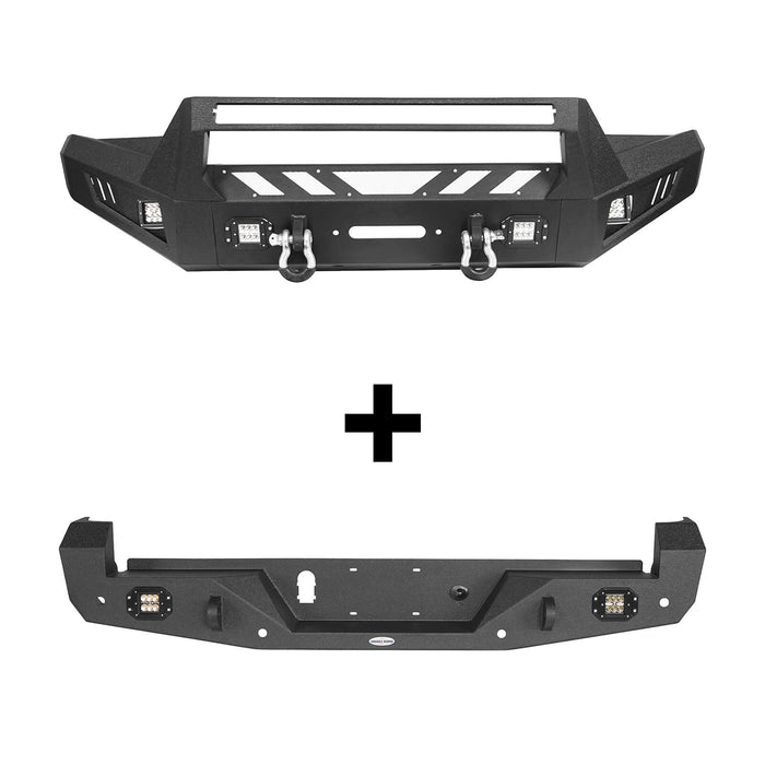Tacoma Front & Rear Bumpers Combo for 2016-2023 Toyota Tacoma 3rd Gen - u-Box Offroad b42014200s 2