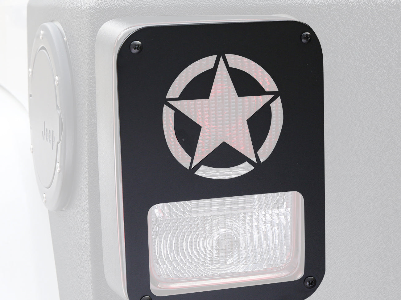 Hooke Road Opar Five Star Taillight Light Guard Cover for 2007-2018 Jeep JK u-Box 2