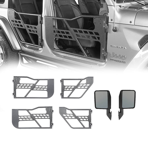 4 Door Tubular Door Guards Rock Crawler w/Side Mirrors(20-24 Jeep Gladiator JT) - u-Box