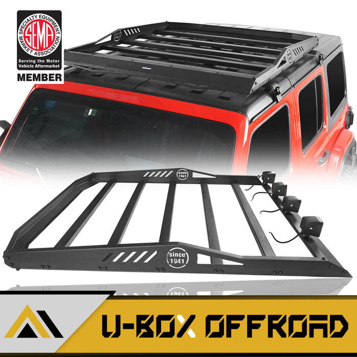 Hardtop Roof Rack Cargo Carrier Basket(18-24 Jeep Wrangler JL 2/4 Doors) - u-Box