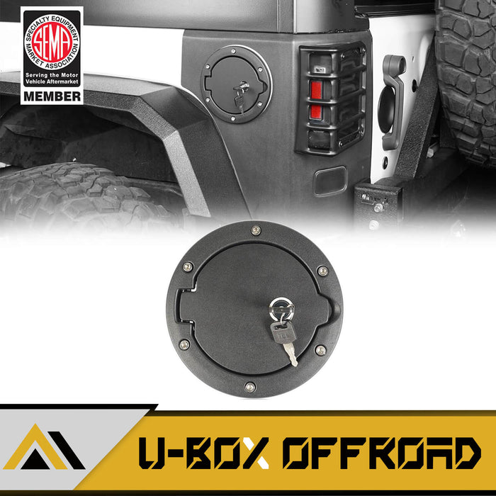 Fuel Gas Tank Cover w/Lock & Key(Jeep Wrangler JK 07-18) - u-Box