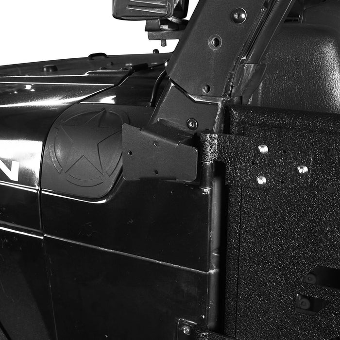Hooke Road Opar Mirror Mounting Brackets Kit for Door-Off Applications 1997-2006 Jeep Wrangler TJ u-Box 4