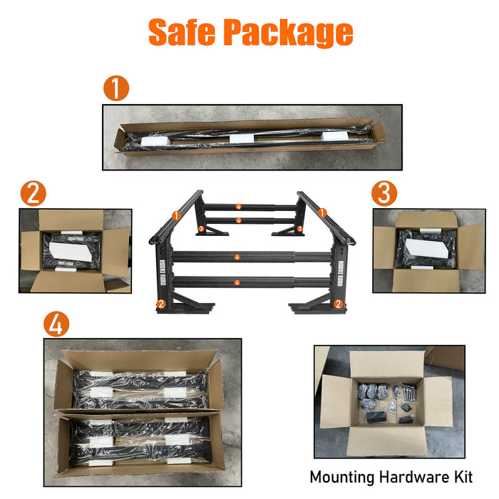 Truck Bed Cargo Rack Truck Ladder Rack w/o Factory Utility Tracks (Most Commom Truck) - u-Box