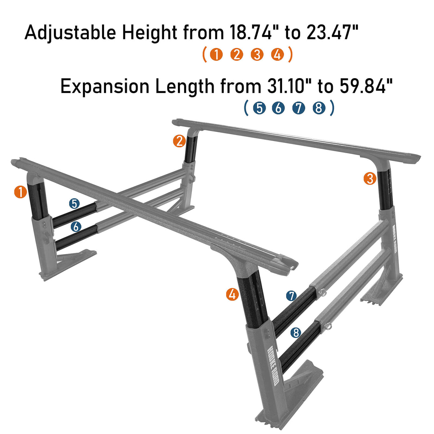 Truck Bed Cargo Rack Truck Ladder Rack for Most Commom Truck w/o ...