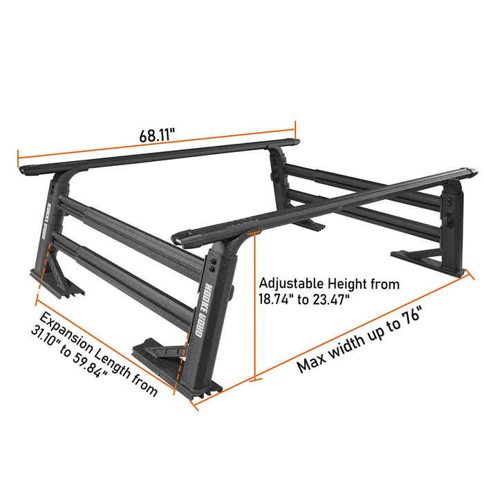 Truck Bed Cargo Rack Truck Ladder Rack for Toyota And Nissan Trucks w/ Factory Utility Tracks  u-Box offroad 19
