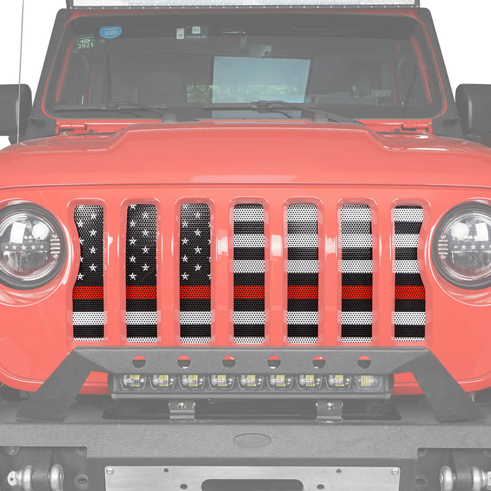 American Flag Front Mesh Grille Insert(18-20 Jeep Wrangler JL & Jeep Gladiator JT) - u-Box