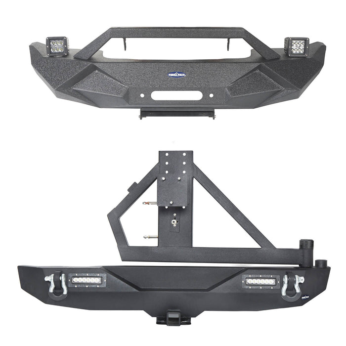 Hooke Road Blade Front Bumper and Different Trail Rear Bumper Combo for 2007-2018 Jeep Wrangler JK Jeep JK Front and Rear Bumper Combo u-Box Offroad 3
