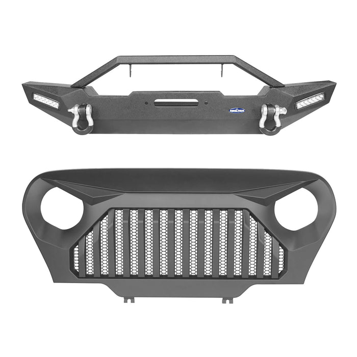 Hooke Road Blade Master Front Bumper and Gladiator Grille Cover Combo for Jeep Wrangler TJ 1997-2006 MMR0276BXG145 u-Box Offroad 3