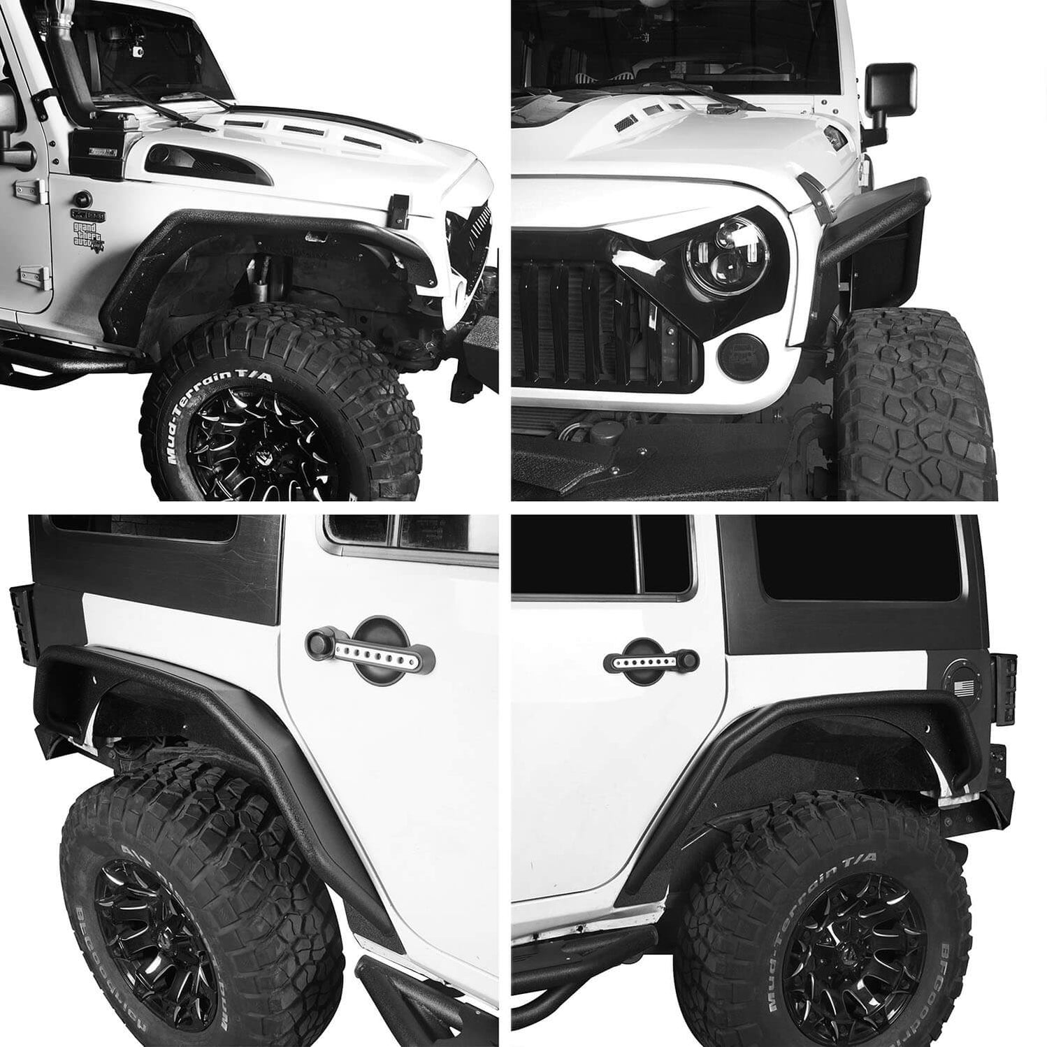 Tubular Fender Flares For Jeep Wrangler JK 20072018 uBox Offroad