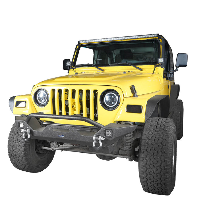 Hooke Road Different Trail Front Bumper and Rear Bumper Combo for Jeep Wrangler YJ TJ 1987-2006 BXG120149 Jeep TJ Front and Rear Bumper Combo u-Box Offroad 6