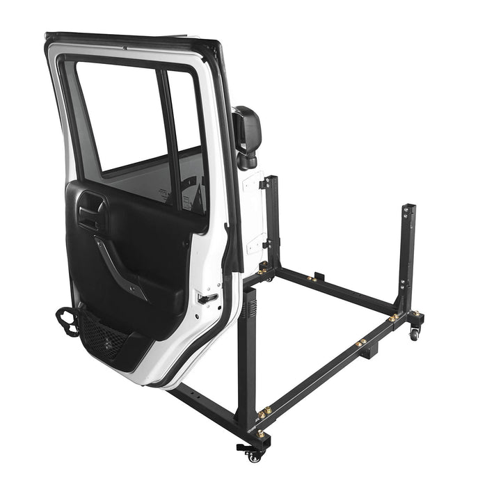 jeep wrangler hardtop aufbewahrung HookeRoad Jeep JK Door Storage HardTop Carrier Storage Cart Combo for 2007-2021 Jeep Wrangler JK JL