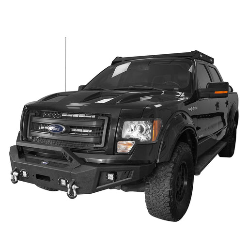 Full Width Front Bumper with Angled Hoop(09-14 Ford F-150,Excluding Raptor) - u-Box