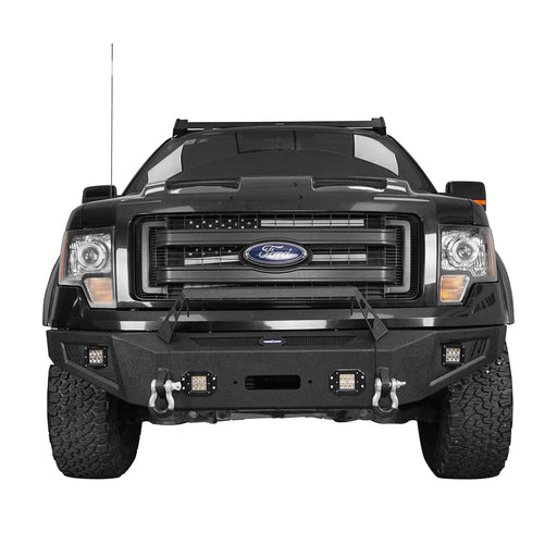 Full Width Front Bumper with Angled Hoop(09-14 Ford F-150,Excluding Raptor) - u-Box