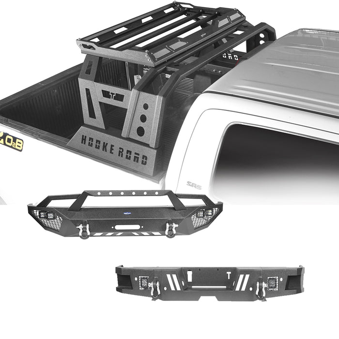 Front Bumper / Rear Bumper / Roll Bar Bed Rack for 2014-2021 Toyota Tundra b5000+b5002+b5006 1