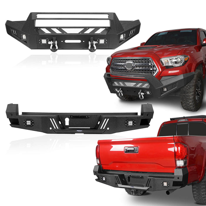 Toyota Tacoma Front & Rear Bumpers Combo for 2016-2023 Toyota Tacoma Gen 3rd - u-Box Offroad b4201420242034204-2