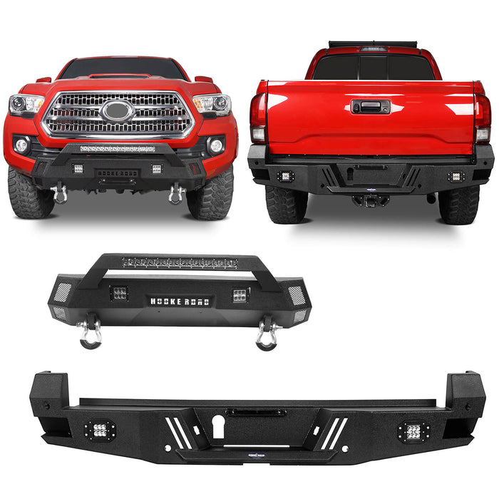 Toyota Tacoma Front & Rear Bumpers Combo for 2016-2023 Toyota Tacoma Gen 3rd - u-Box Offroad b4201420242034204-7